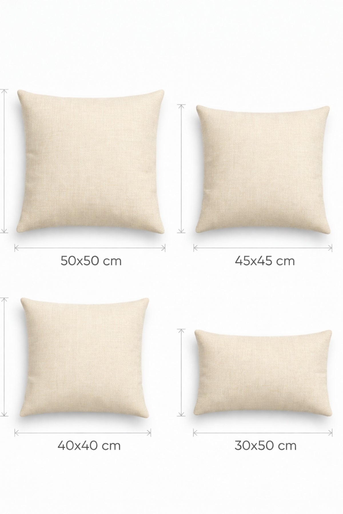 Alaska Keten Kırlent Kılıfı - Krem - Görsel 5