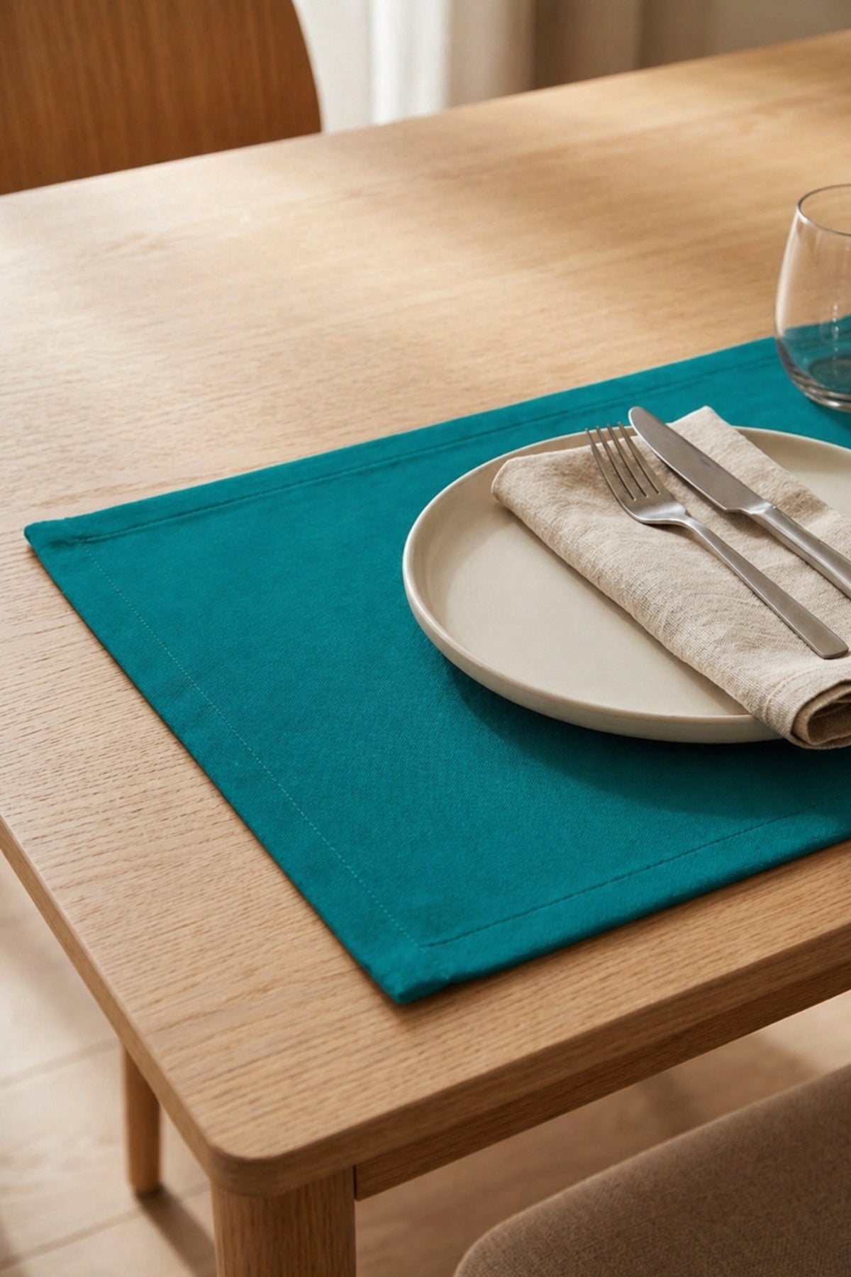 Barcelona Kadife Dokulu 6'lı Amerikan Servis - Petrol - Görsel 2