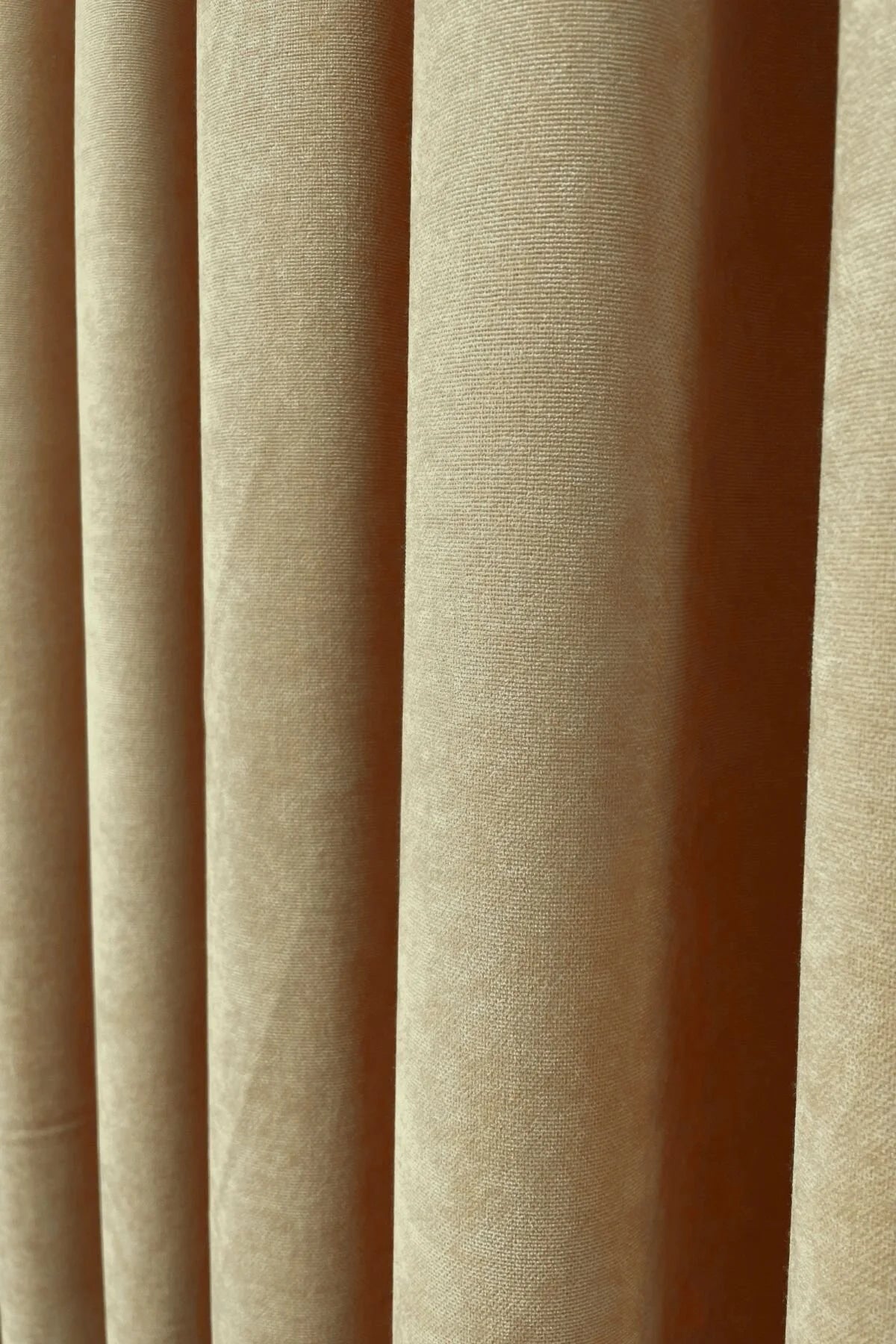 Barcelona Kadife Dokulu Fon Perde - Bej - Görsel 4