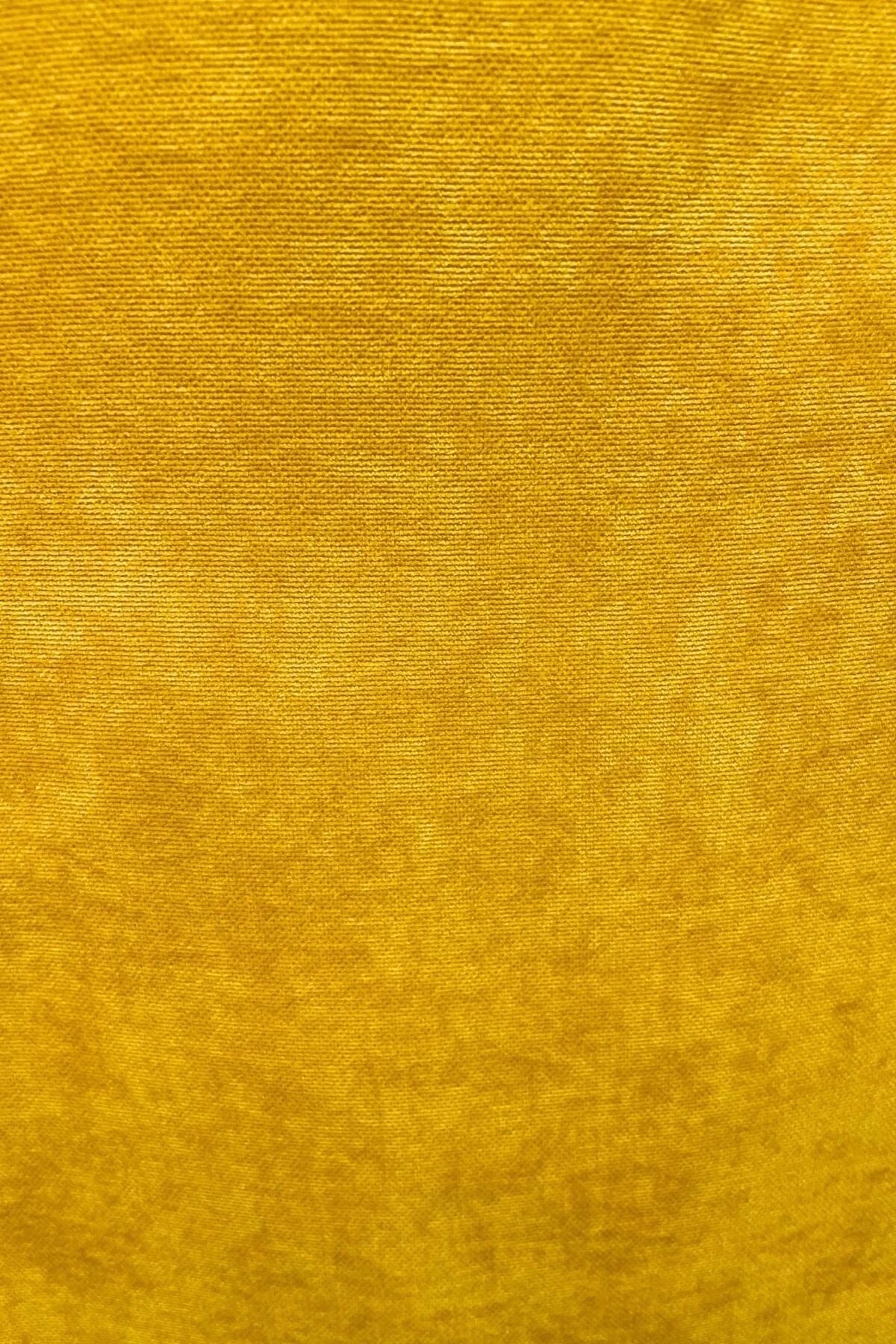 Barcelona Kadife Dokulu Fon Perde - Koyu Sarı - Görsel 5