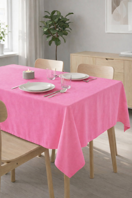 Barcelona Kadife Dokulu Masa Örtüsü - Pembe - Görsel 1