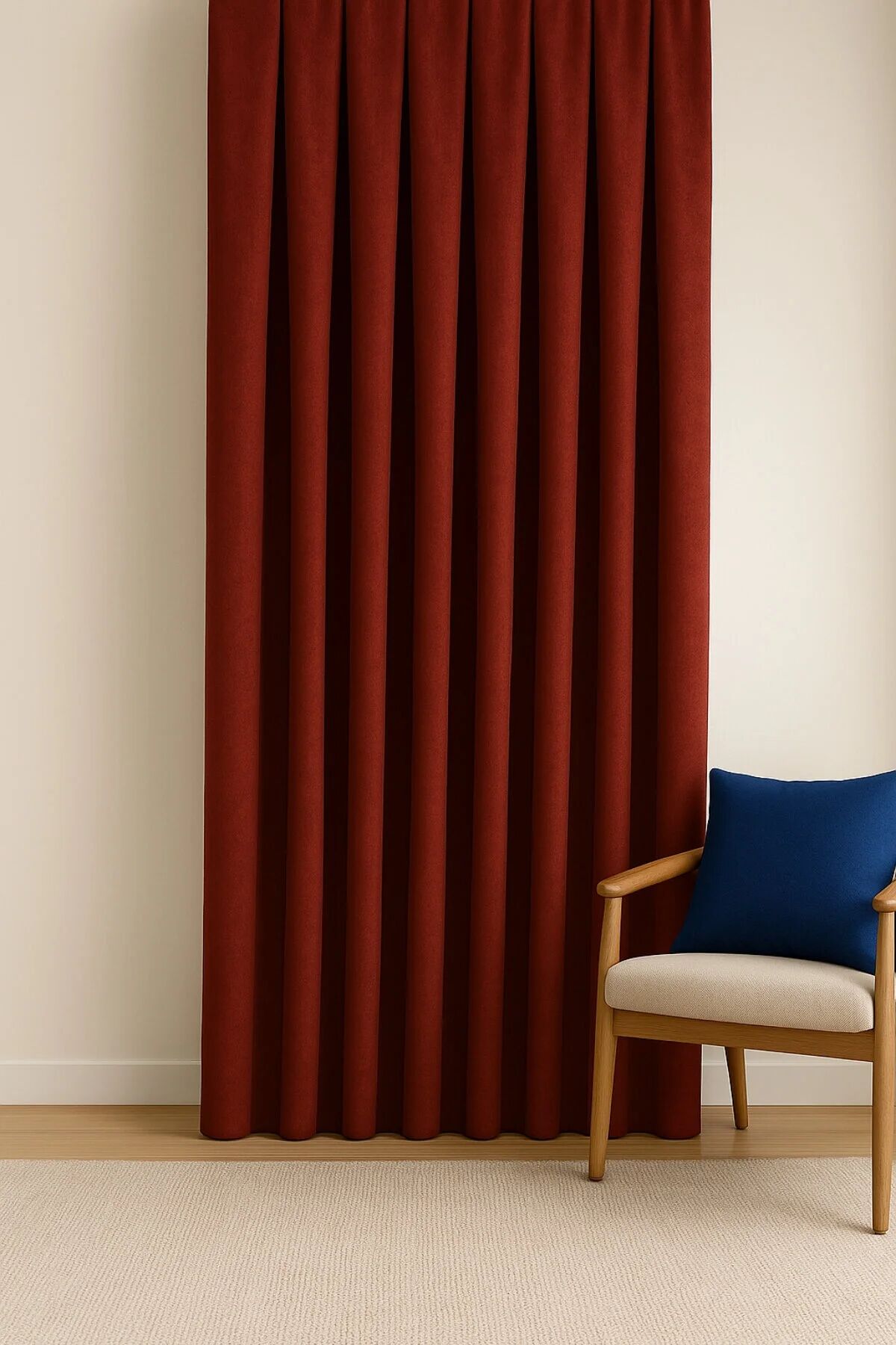 Barcelona Kadife Dokulu Fon Perde Bordo