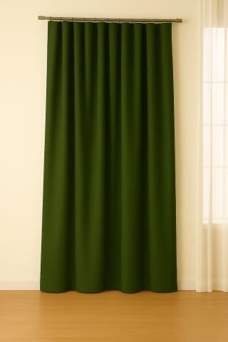 Luna Serisi Kadife Dokulu Fon Perde Çimen Yeşili