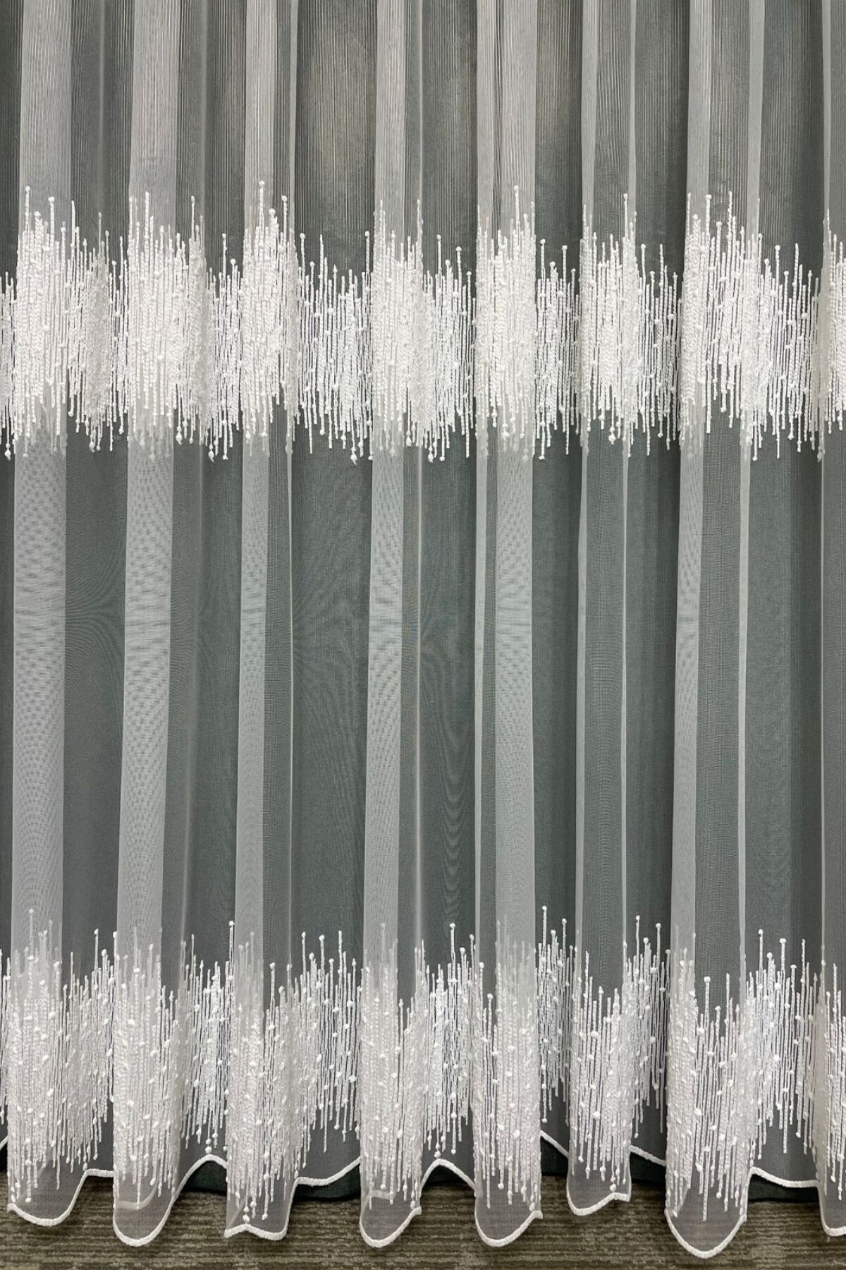 Marsilya Serpme Desen Tül Perde