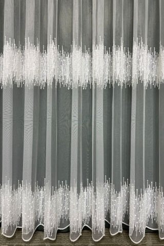 Marsilya Serpme Desen Tül Perde