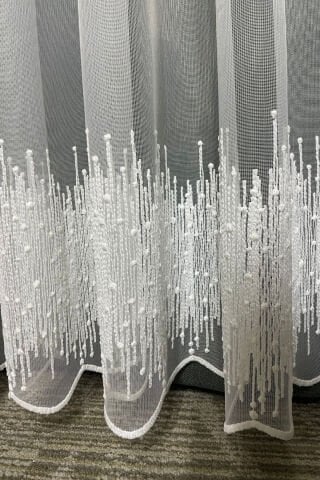 Marsilya Serpme Desen Tül Perde