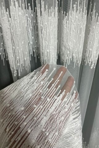 Marsilya Serpme Desen Tül Perde