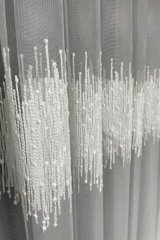 Marsilya Serpme Desen Tül Perde