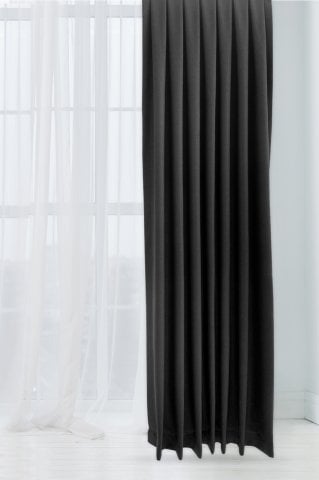 Alaska Keten Fon Perde Siyah