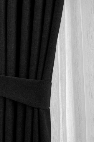 Alaska Keten Fon Perde Siyah