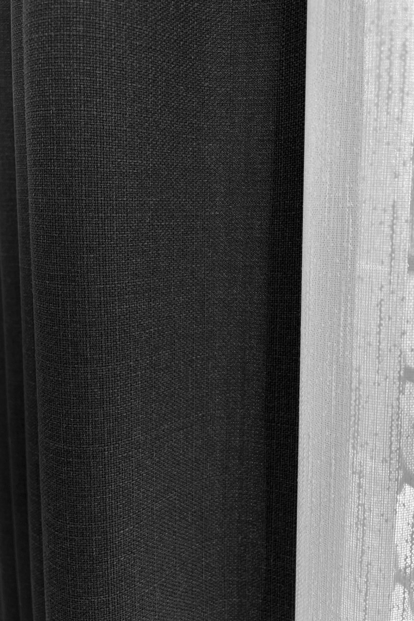 Alaska Keten Fon Perde Siyah