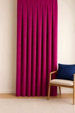 Barcelona Kadife Dokulu Fon Perde Fuşya