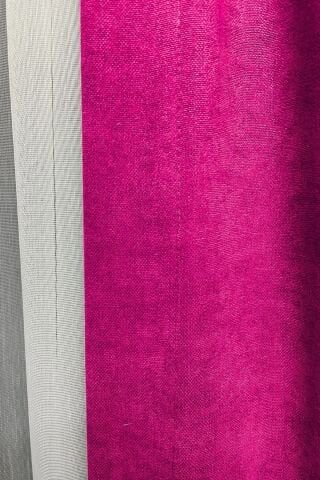 Barcelona Kadife Dokulu Fon Perde Fuşya