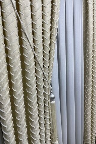 Harmony Serisi Püsküllü Fon Perde - Krem