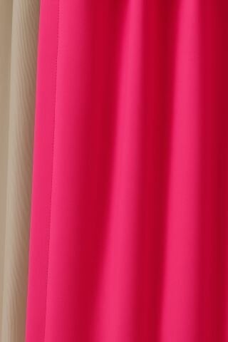 Luna Serisi Kadife Dokulu Fon Perde Fuşya