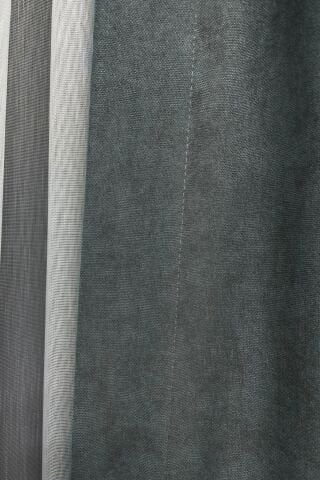 Barcelona Kadife Dokulu Fon Perde Gri