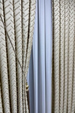 Harmony Serisi Püsküllü Fon Perde - Krem&Bej