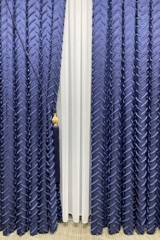 Harmony Serisi Püsküllü Fon Perde - Lacivert