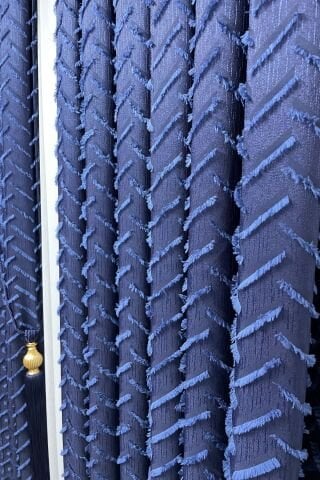 Harmony Serisi Püsküllü Fon Perde - Lacivert