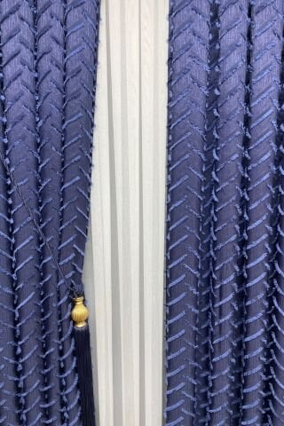 Harmony Serisi Püsküllü Fon Perde - Lacivert