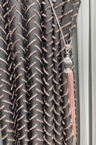 Harmony Serisi Püsküllü Fon Perde - Pudra