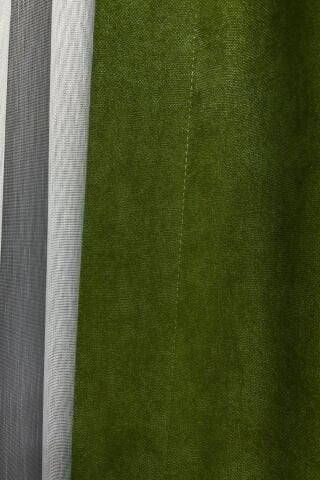 Barcelona Kadife Dokulu Fon Perde Haki Yeşili