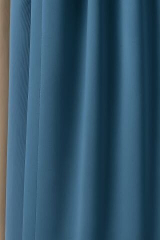 Luna Serisi Kadife Dokulu Fon Perde İndigo