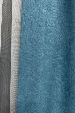 Barcelona Kadife Dokulu Fon Perde İndigo