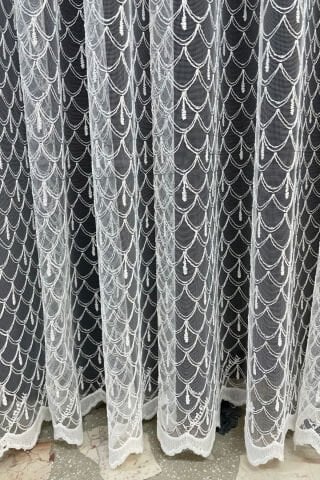 Damla Desenli Tül Perde