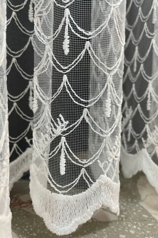 Damla Desenli Tül Perde