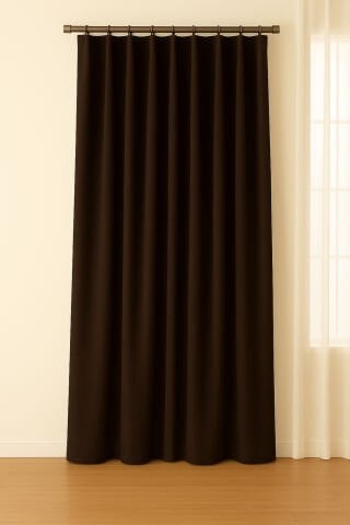 Luna Serisi Kadife Dokulu Fon Perde Kahverengi