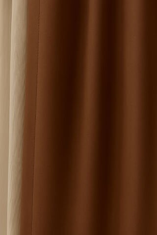 Luna Serisi Kadife Dokulu Fon Perde Kahverengi