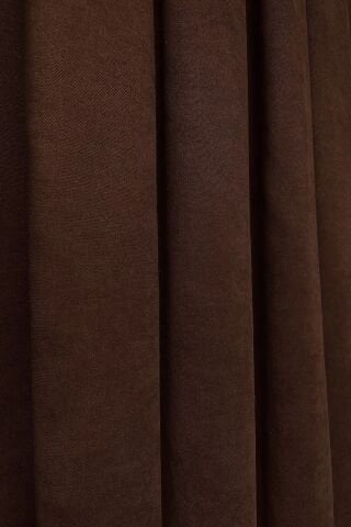 Barcelona Kadife Dokulu Fon Perde Kahverengi