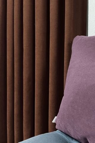 Barcelona Kadife Dokulu Fon Perde Kahverengi