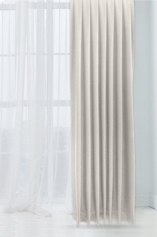 Alaska Keten Fon Perde Krem