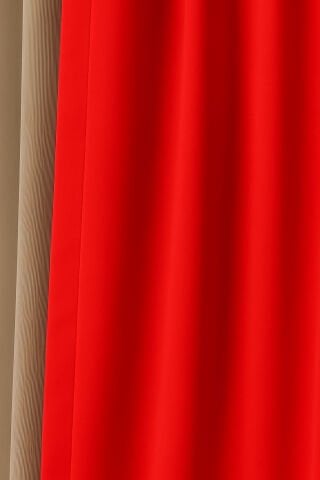 Luna Serisi Kadife Dokulu Fon Perde Kırmızı