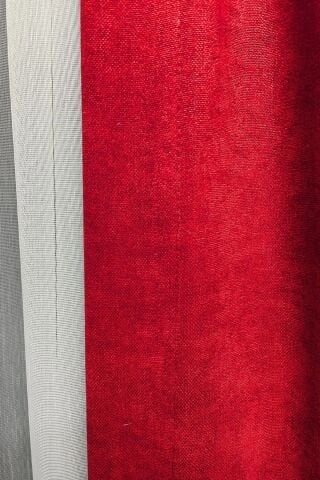 Barcelona Kadife Dokulu Fon Perde Kırmızı