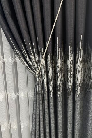 Palermo Pano Fon Perde - Koyu Gri