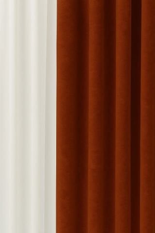 Barcelona Kadife Dokulu Fon Perde Kiremit