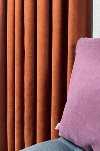 Barcelona Kadife Dokulu Fon Perde Kiremit