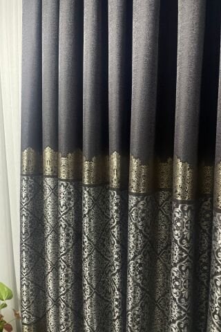 Safir Pano Fon Perde - Antrasit