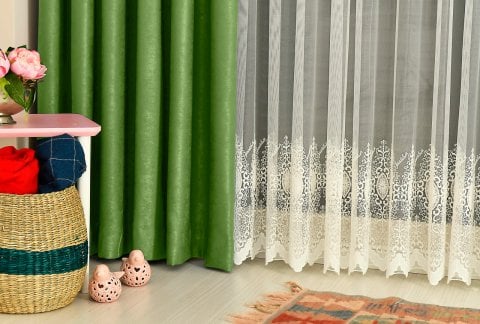 Soft Fon Perde Su Yeşili