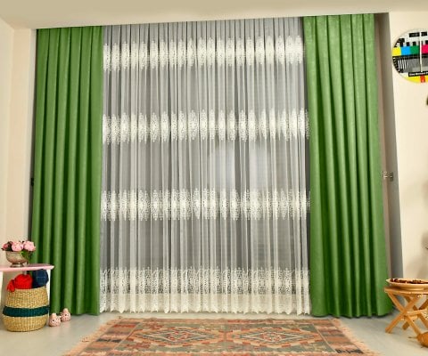 Soft Fon Perde Su Yeşili