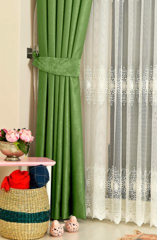 Soft Fon Perde Su Yeşili