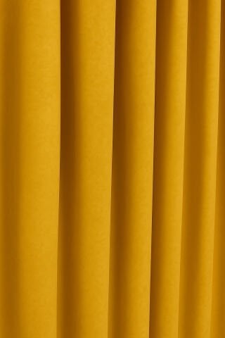 Luna Serisi Kadife Dokulu Fon Perde Koyu Sarı