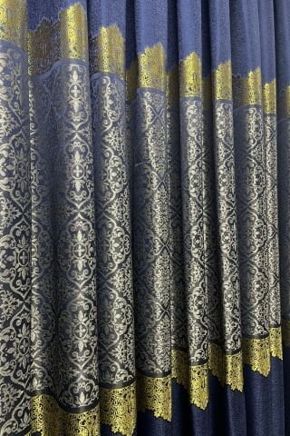 Safir Pano Fon Perde - Lacivert