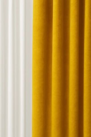 Barcelona Kadife Dokulu Fon Perde Koyu Sarı