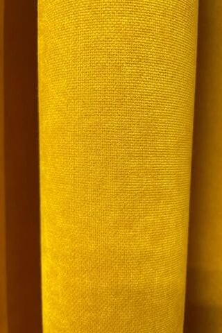 Barcelona Kadife Dokulu Fon Perde Koyu Sarı