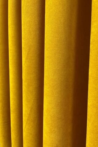 Barcelona Kadife Dokulu Fon Perde Koyu Sarı