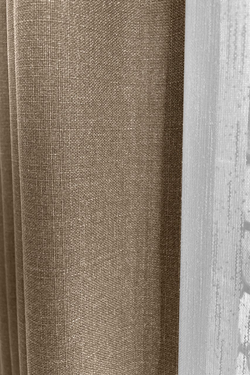 Alaska Keten Fon Perde Vizon